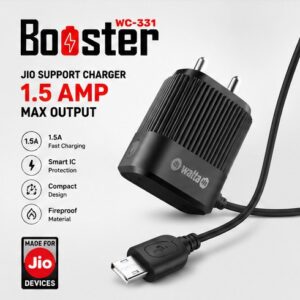 Walta WC-331 Booster 1.5A Wall Charger with Micro USB Cable | Smart IC Fast Charging Adapter | Jio Device Compatible