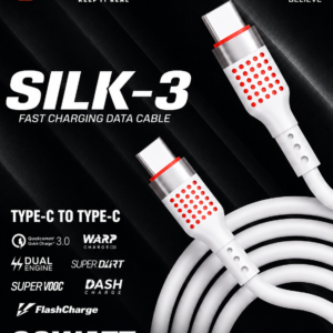 Walta SILK-3 USB-C to USB-C Fast Charging Cable | 90W Power Delivery | 1 Meter Data & Sync Cable