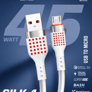 Walta SILK-1 USB to Micro USB Fast Charging Cable | 45W Charging Support | 1 Meter Data & Sync Cable