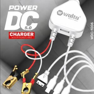 Walta WDC-1006 Power DC 5.0 Multi-Output DC Charger | 5-in-1 Charging Cable | Direct Battery Charger for 12V/24V Vehicles