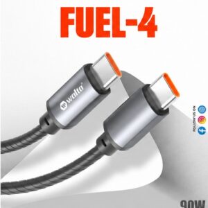 Walta FUEL-4 USB-C to USB-C 90W Fast Charging Cable | PD Fast Charge Support | 1 Meter Braided Data & Sync Cable