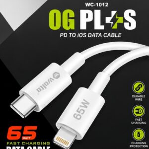 Walta WC-1012 OG PLUS USB-C to Lightning PD Fast Charging Cable | 65W Power Delivery | 1 Meter Data & Sync Cable for iPhone & iPad