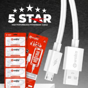Walta 5 STAR PRO Series USB to Micro USB Fast Charging Cable | 30W Charging Support | 1 Meter Data & Sync Cable