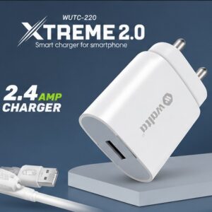 Walta WUTC-220 XTREME 2.0 2.4A Fast Wall Charger with USB Charging Cable | Smart IC Mobile Charger Adapter